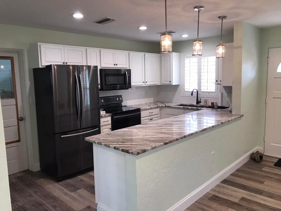 Kitchen remodel, island and lighting