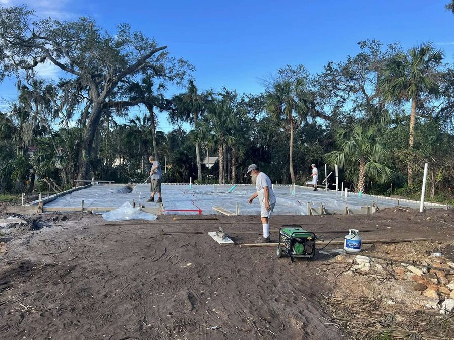 Riverside home structural framing