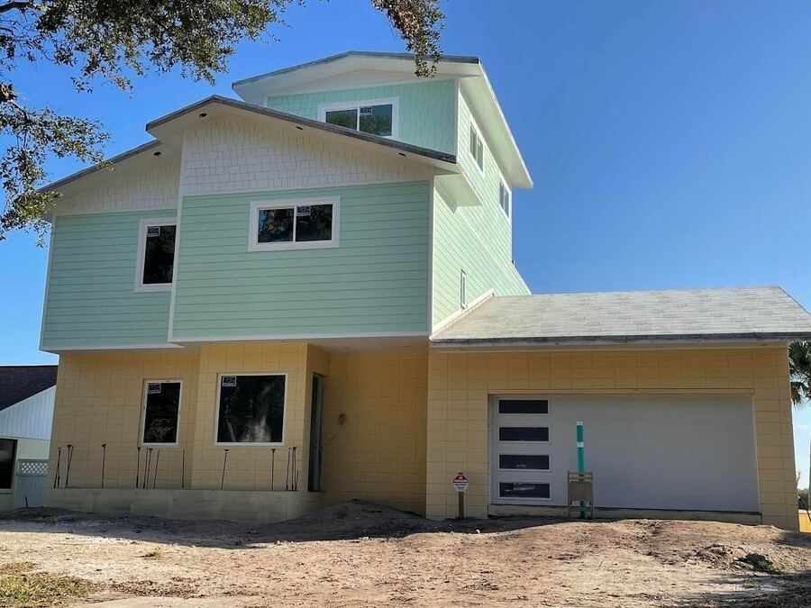 Riverside custom home, finished exterior