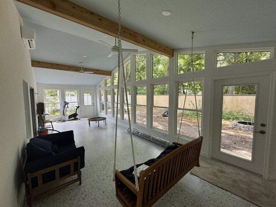 Sunroom addition nearing completion